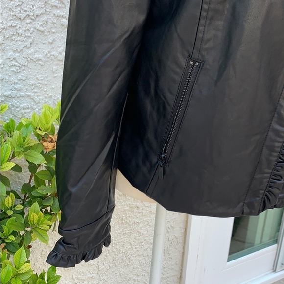 Catherine Malandrino Faux Leather Moto Jacket Sz M - Picture 3 of 7